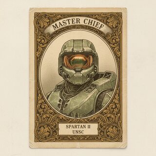 1910s tobacco card &mdash; Master Chief (Halo)