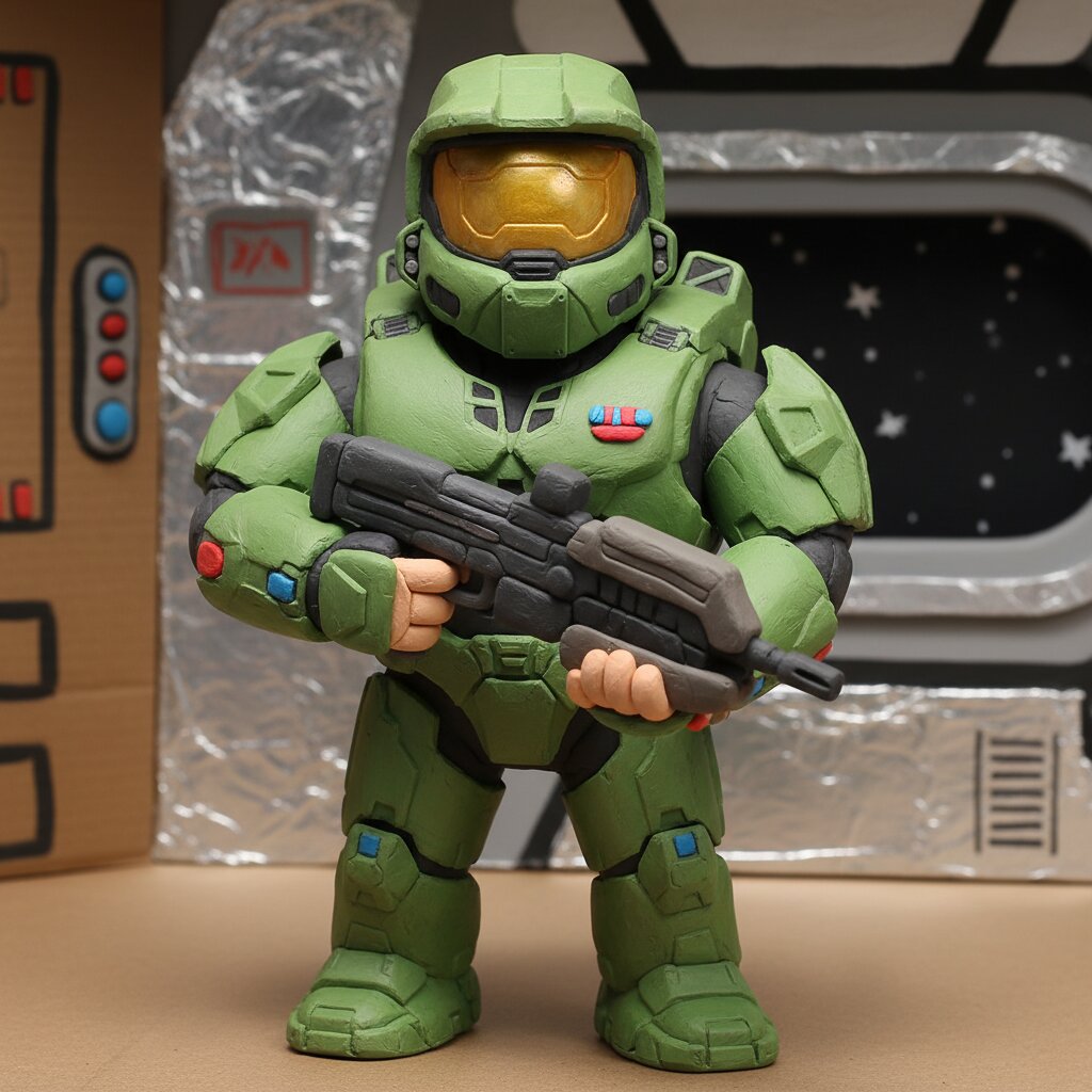 claymation &mdash; Master Chief (Halo) &mdash; generated image