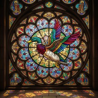 stained glass &mdash; a duck