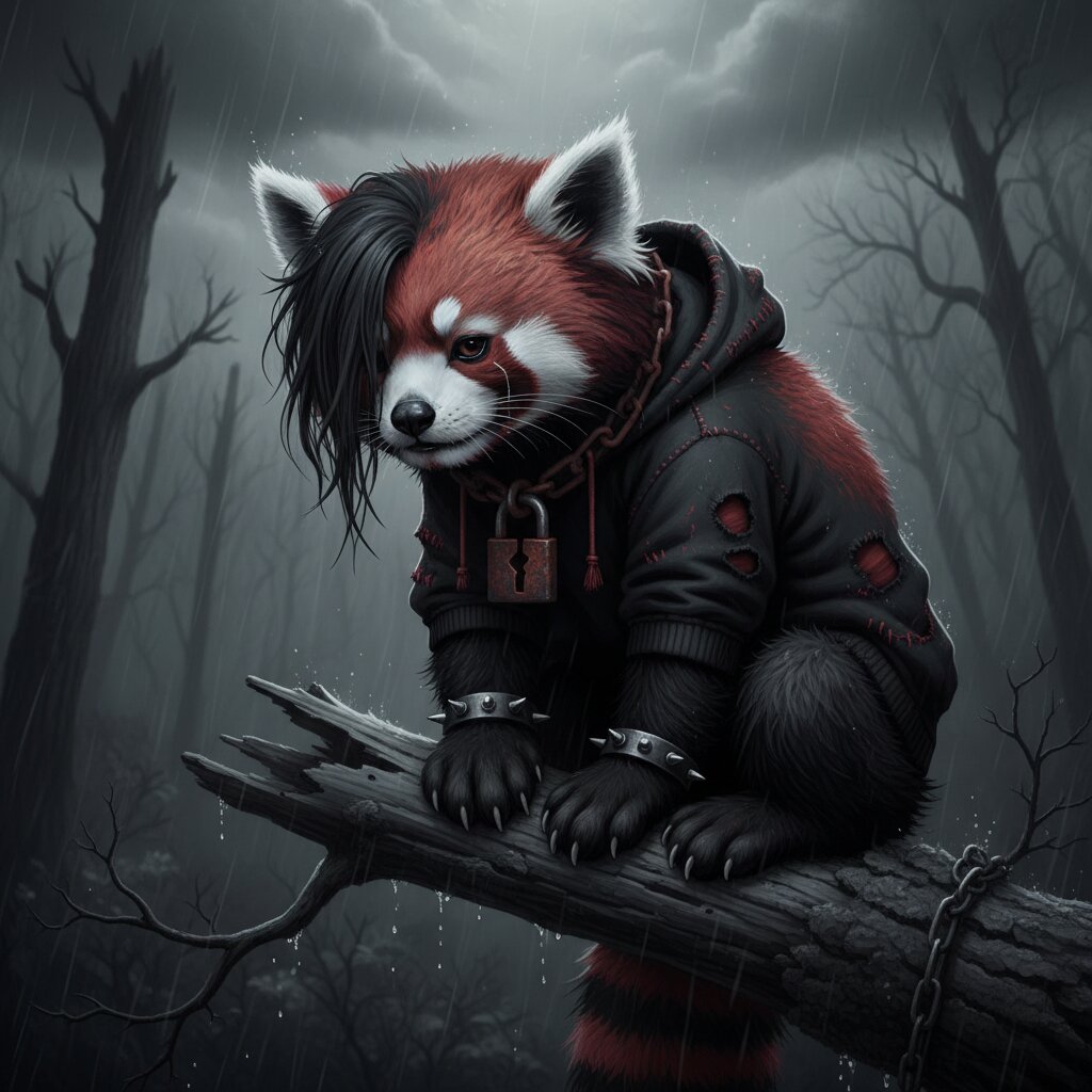 emo &mdash; a red panda &mdash; generated image