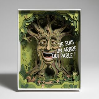 paper-craft &mdash; A Tree Speaking Untranslated French