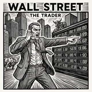 woodcut block print &mdash; A WallStreet Stock Trader