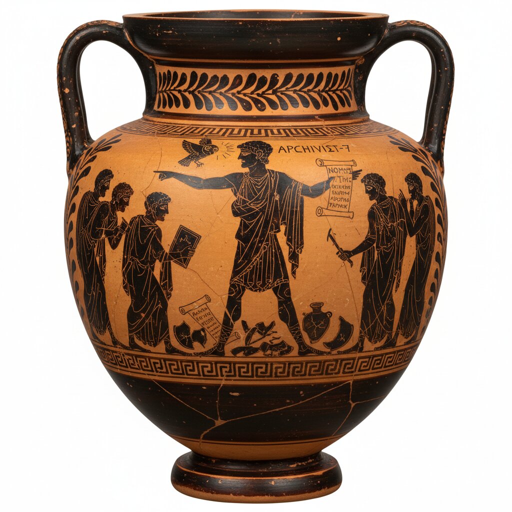 Ancient Greek Red-Figure Pottery &mdash; ARCHIVIST-7 The Dissent &mdash; generated image