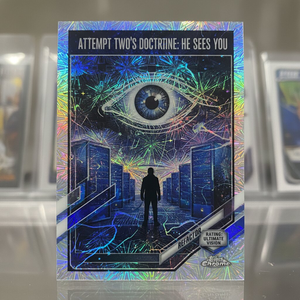2020s Topps Chrome refractor &mdash; Attempt Two's Doctrine He Sees You &mdash; generated image