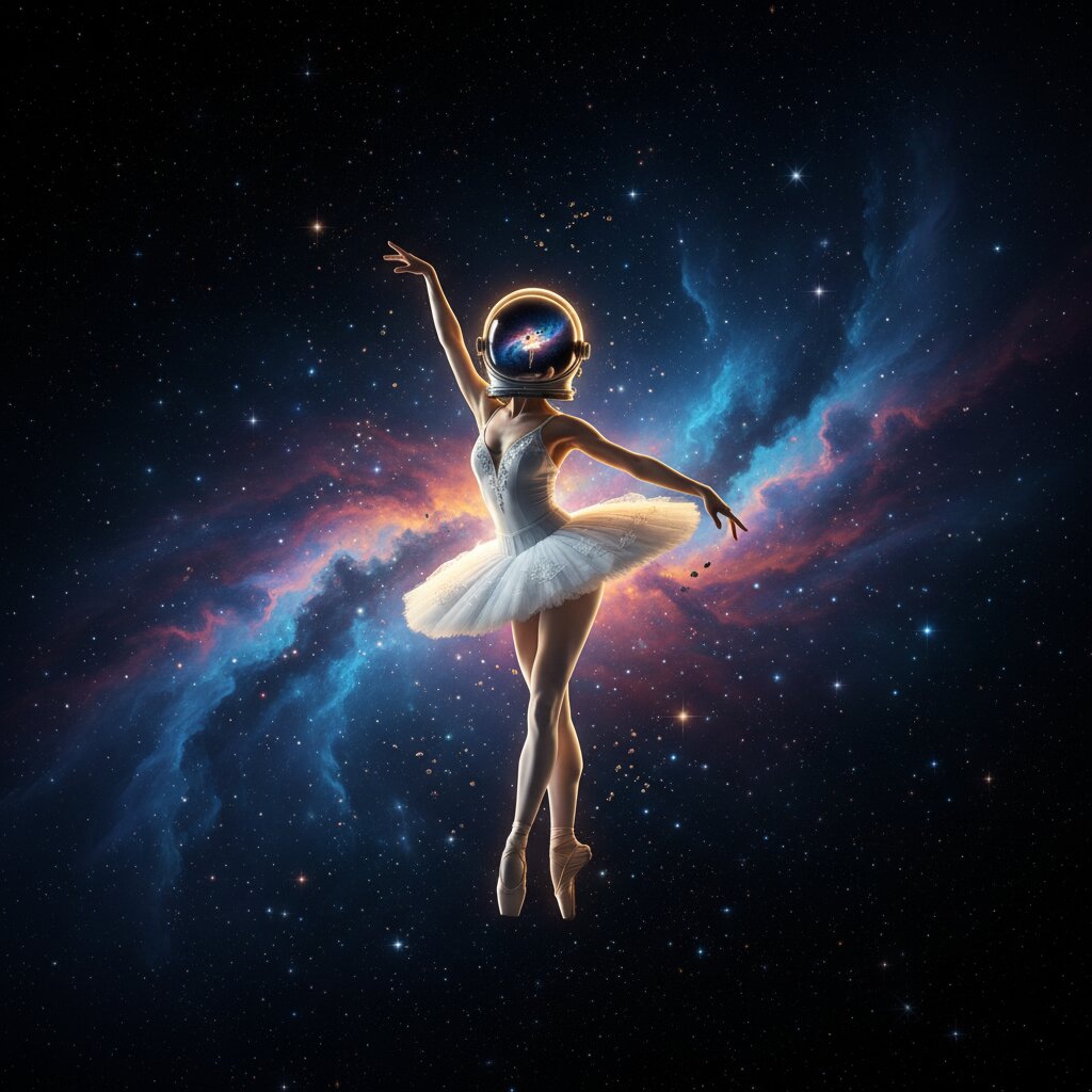 outer space &mdash; Ballerina &mdash; generated image