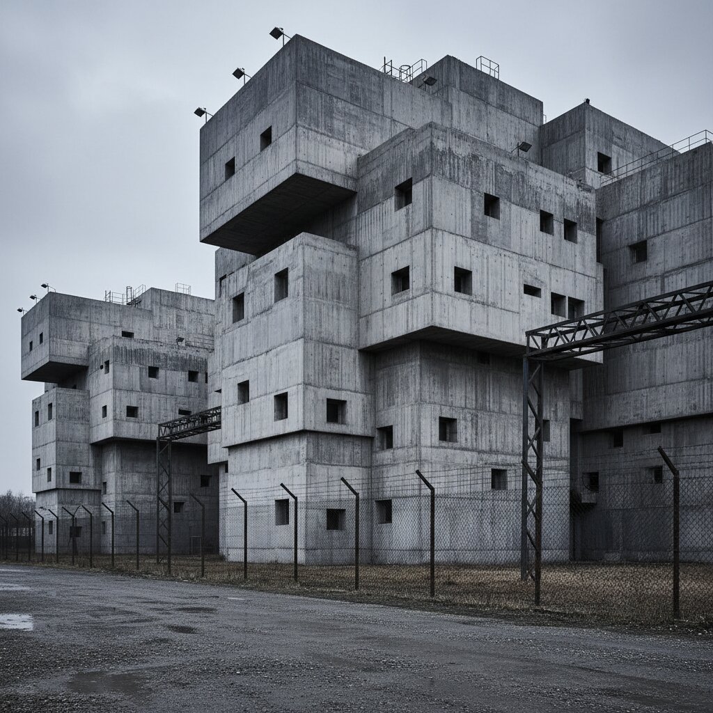 brutalist &mdash; barracks &mdash; generated image