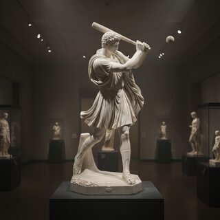 ancient Greek marble statue &mdash; Baseball Player