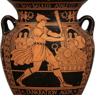Ancient Greek Red-Figure Pottery &mdash; Baseball Player