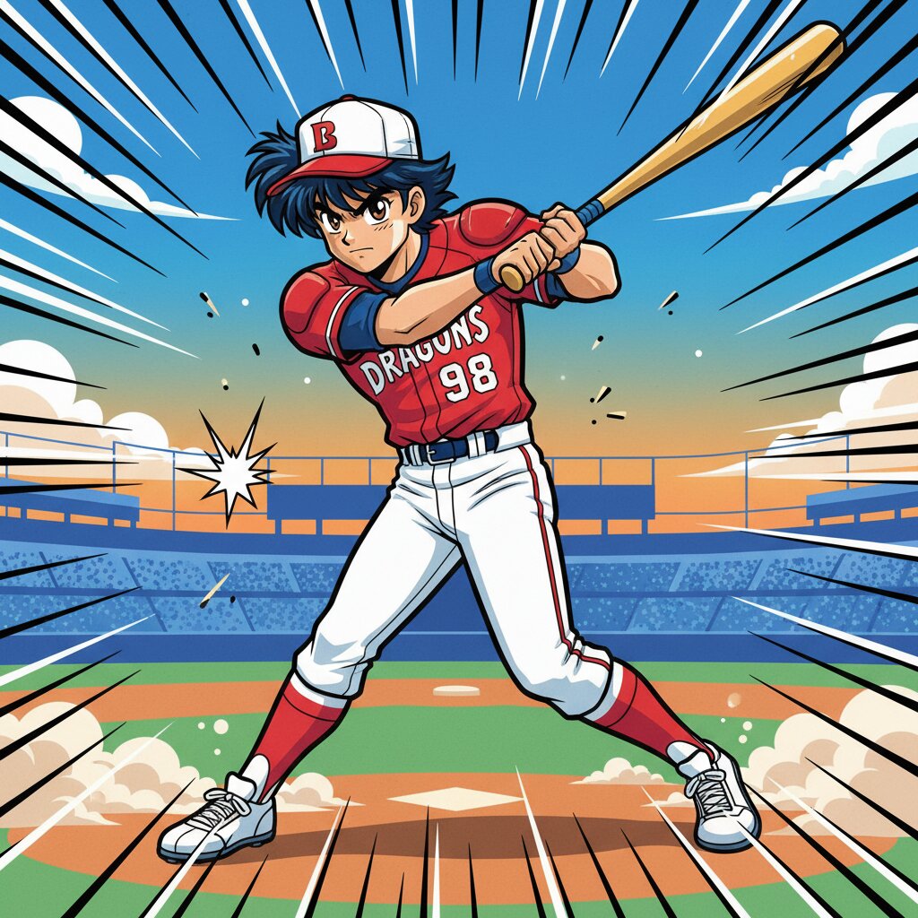 anime &mdash; Baseball Player &mdash; generated image