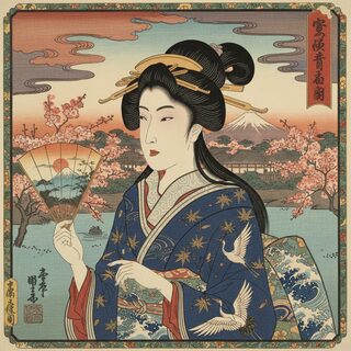 Ukiyo-e Woodblock &mdash; Emily