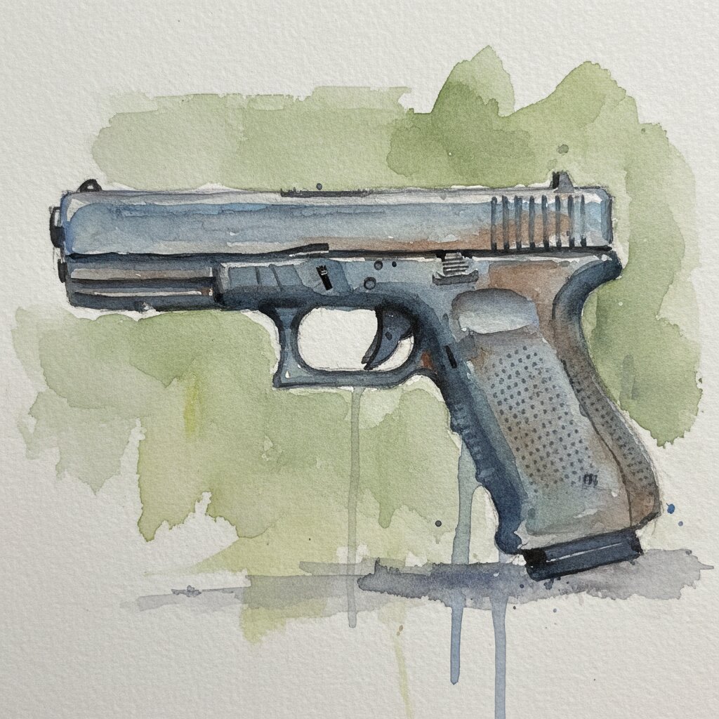 watercolor sketchbook &mdash; glock 9 &mdash; generated image