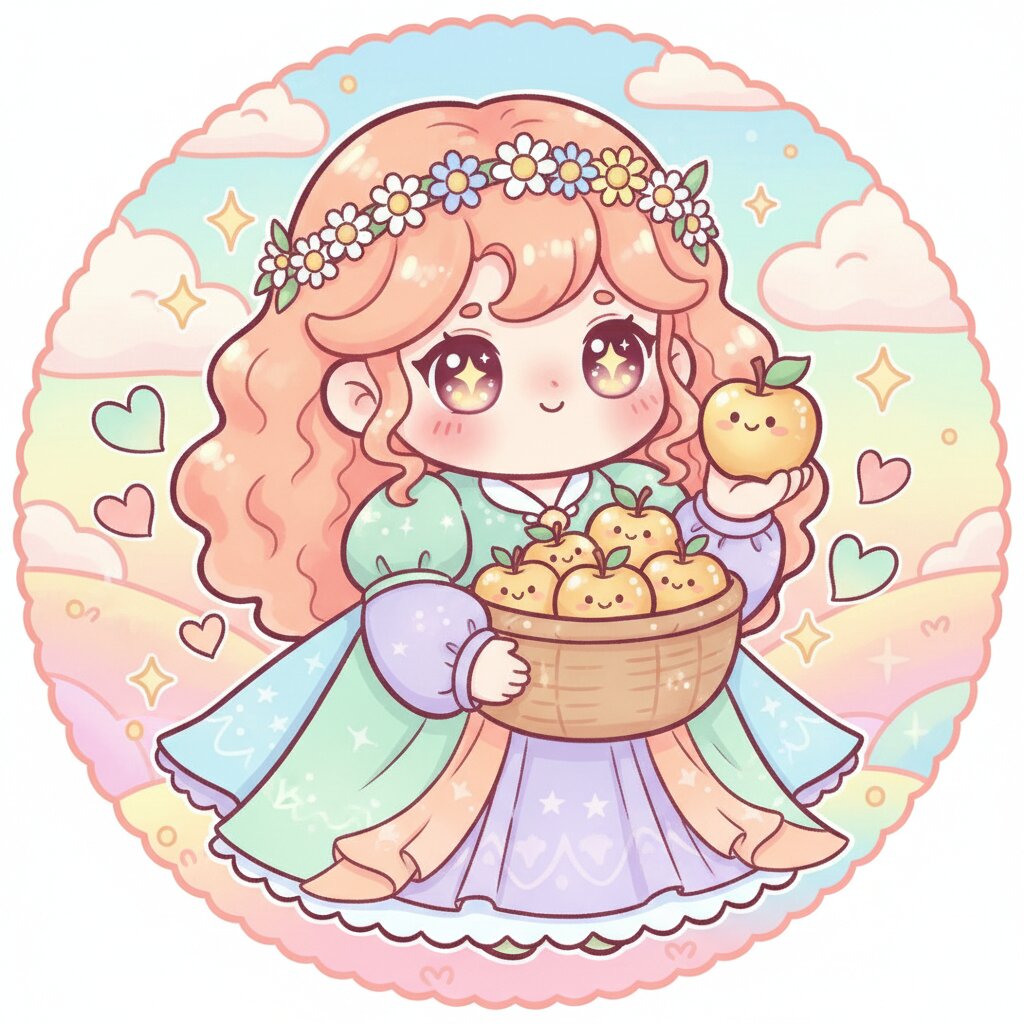 kawaii &mdash; Iduna and Her Golden Apples &mdash; generated image