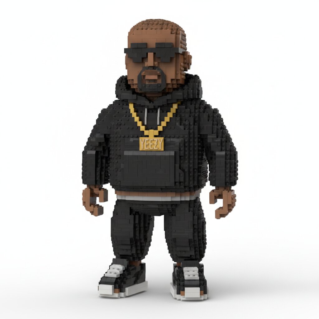 LEGO minifigure &mdash; Kanye West &mdash; generated image