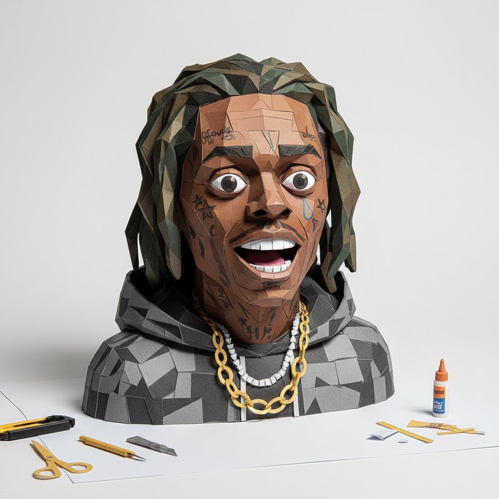 paper-craft &mdash; Lil Wayne &mdash; generated image