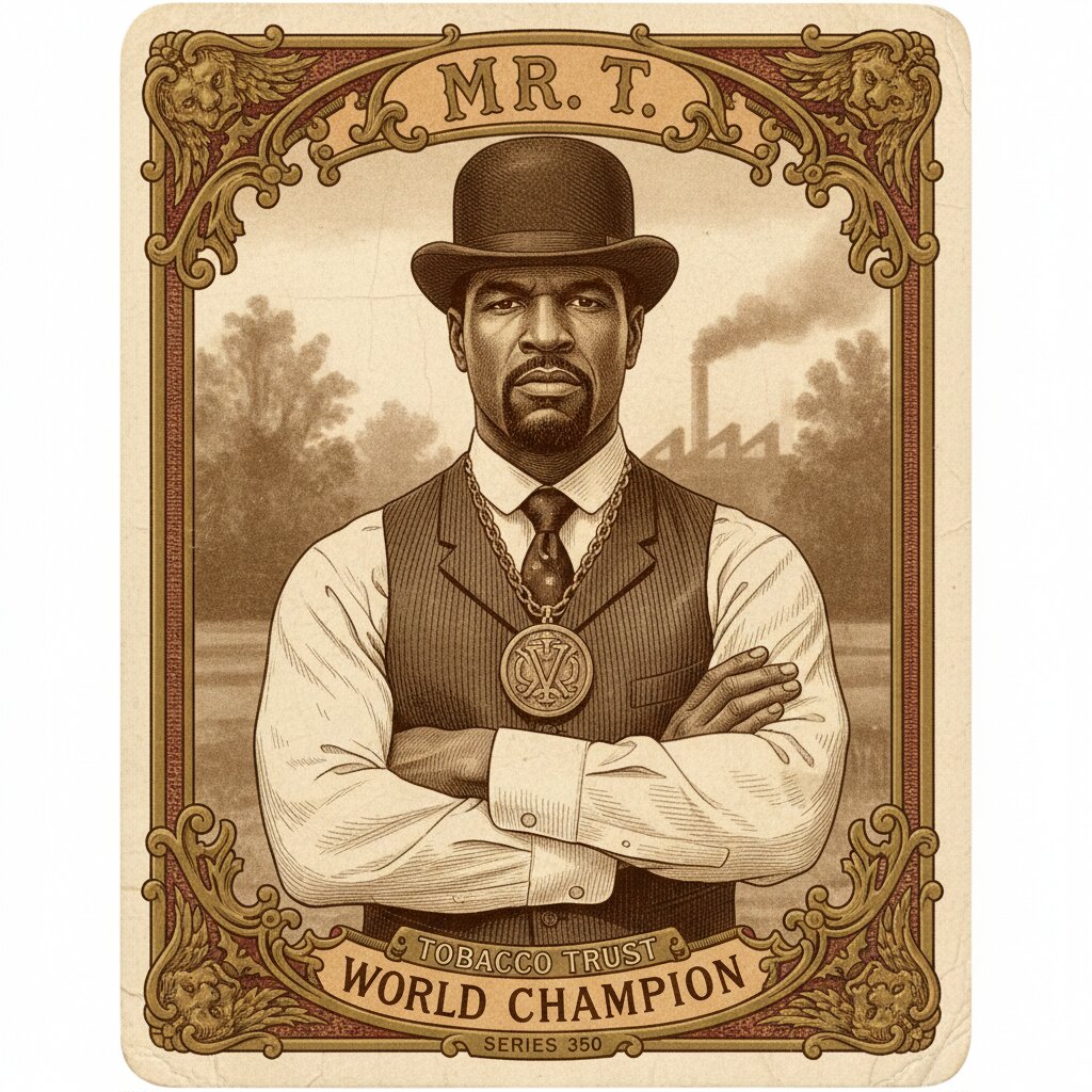 1910s tobacco card &mdash; Mr. T &mdash; generated image