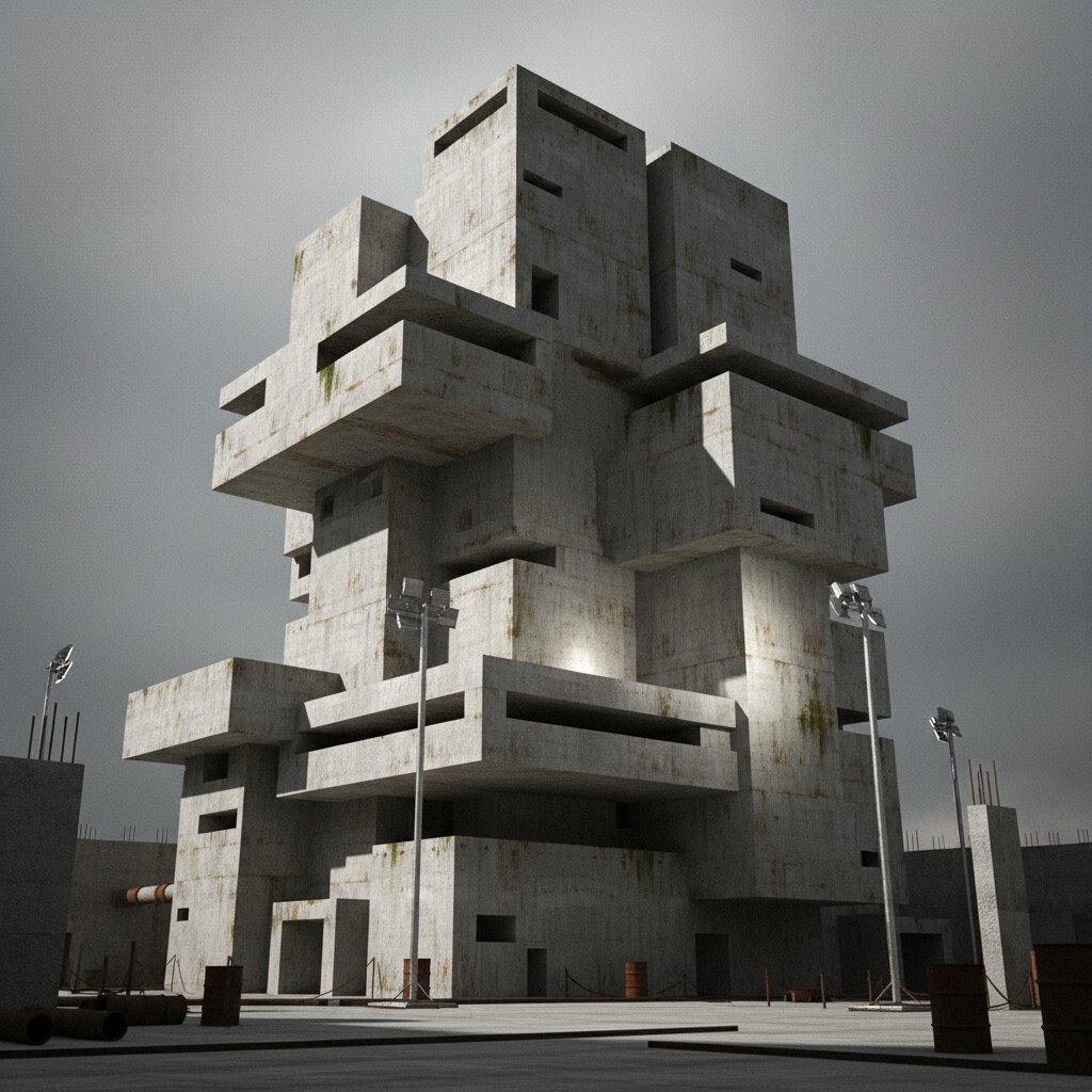 brutalist &mdash; naive &mdash; generated image