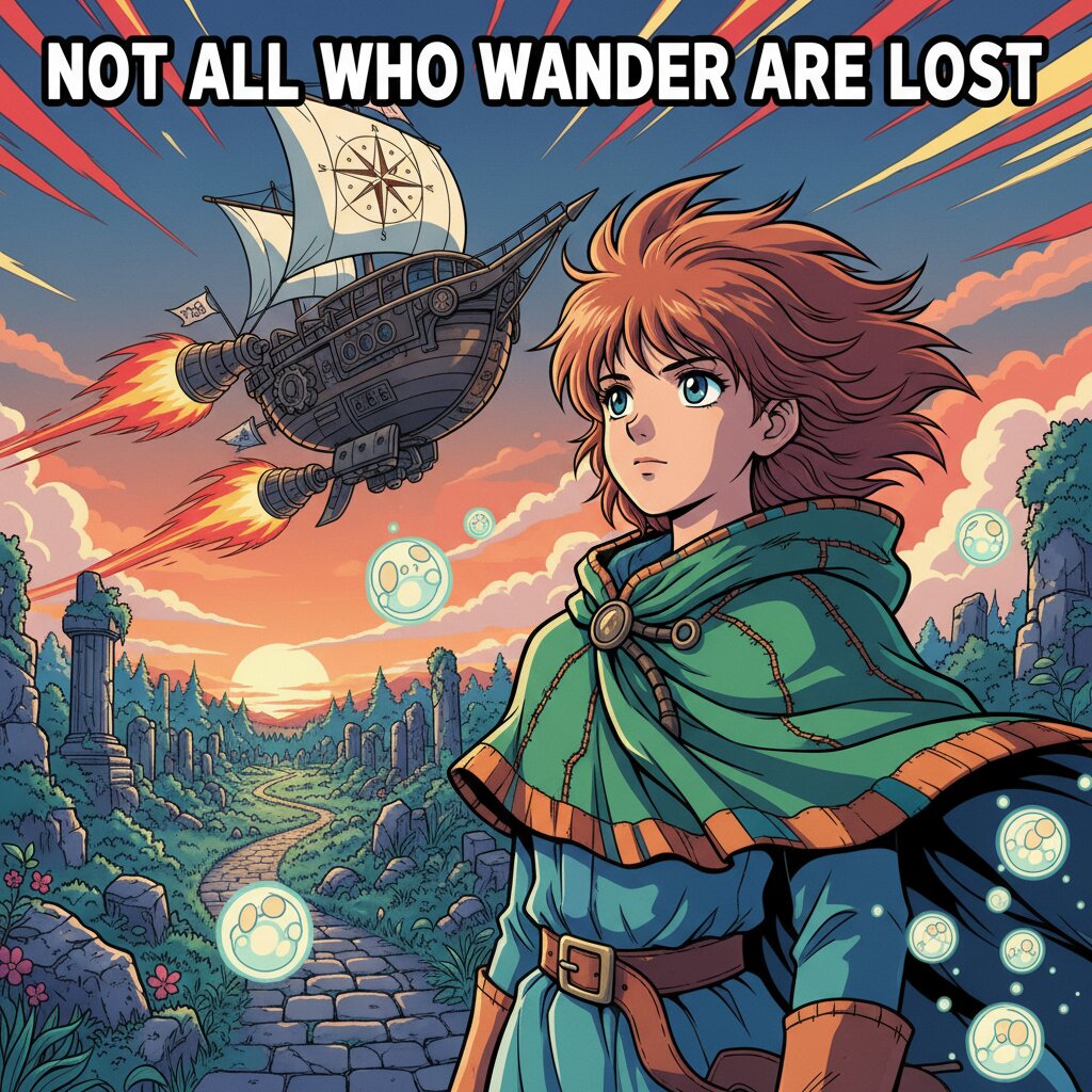 anime &mdash; Not All Who Wander Are Lost &mdash; generated image
