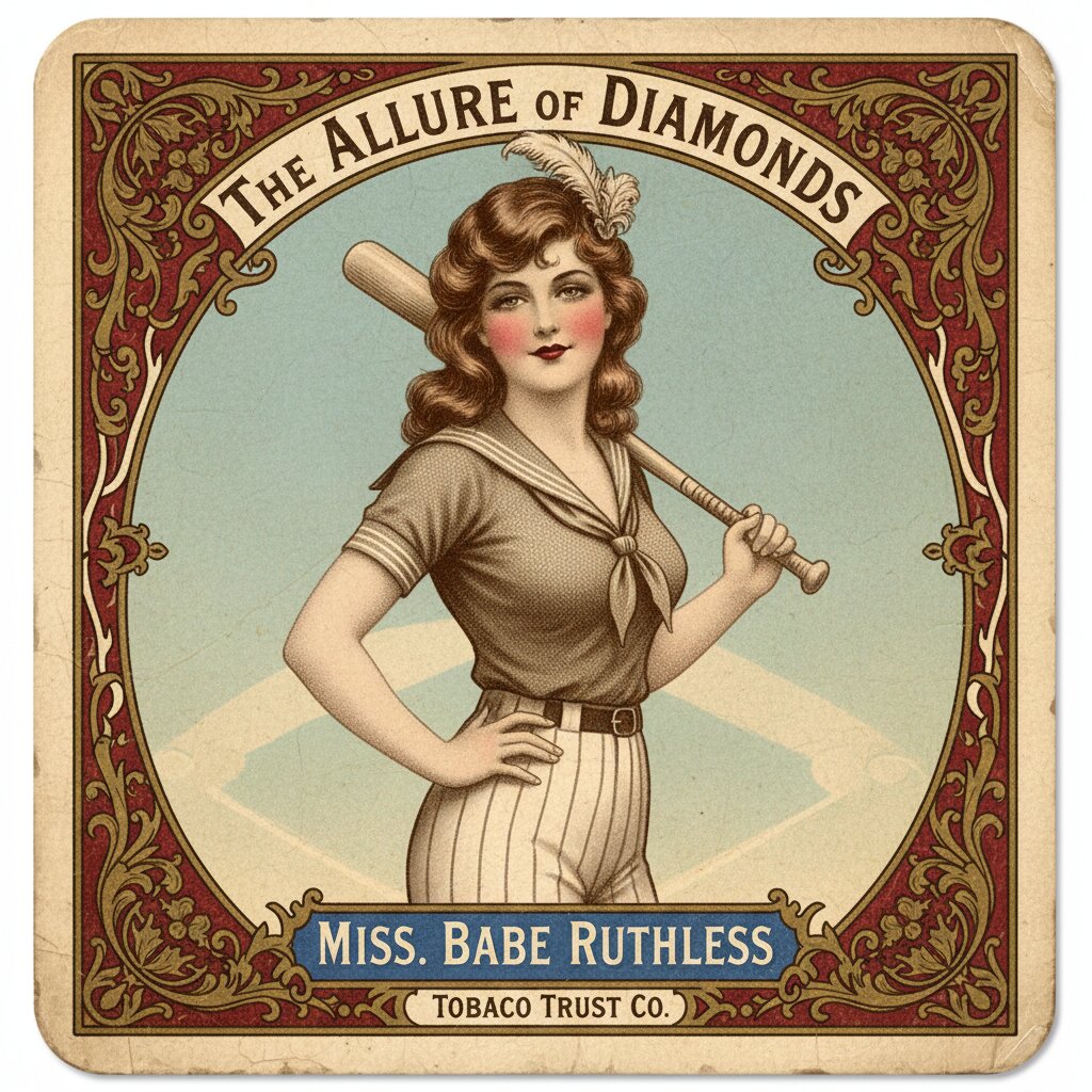 1910s tobacco card &mdash; Pinup Girl &mdash; generated image