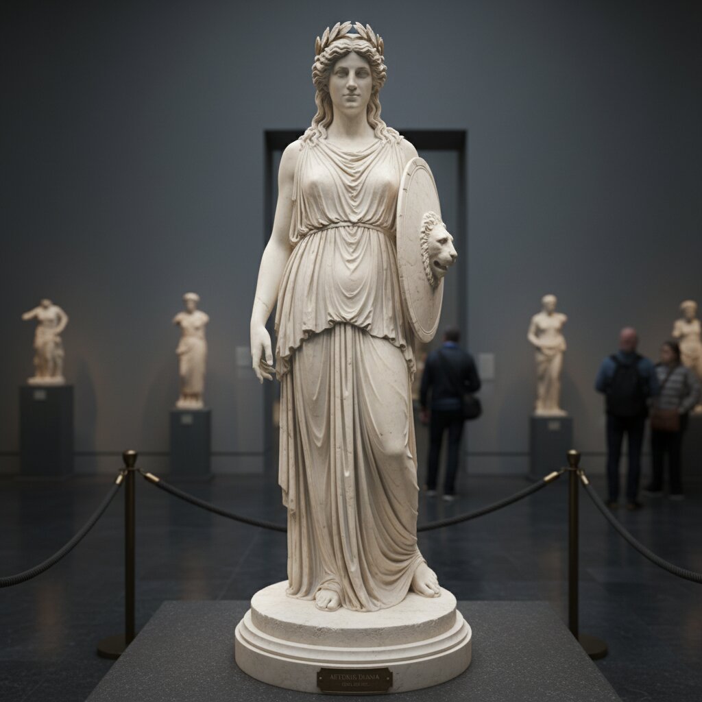 ancient Greek marble statue &mdash; Princess Dianna &mdash; generated image