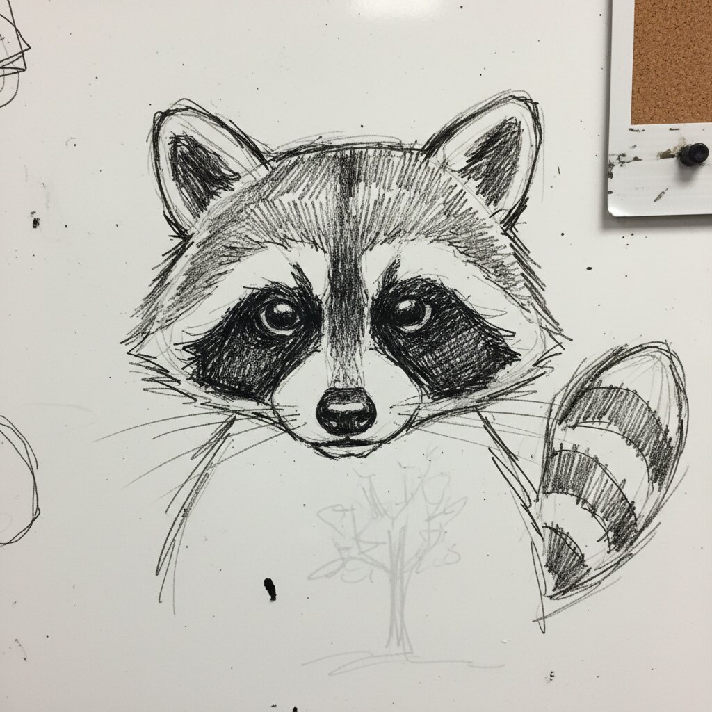 whiteboard &mdash; Raccoon &mdash; generated image